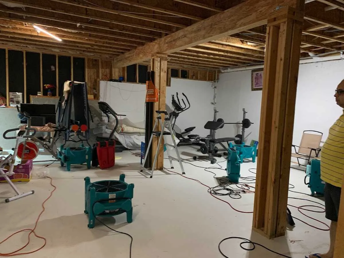 Basement drying equipment setup for Contents Cleaning & Restoration in Red Wing